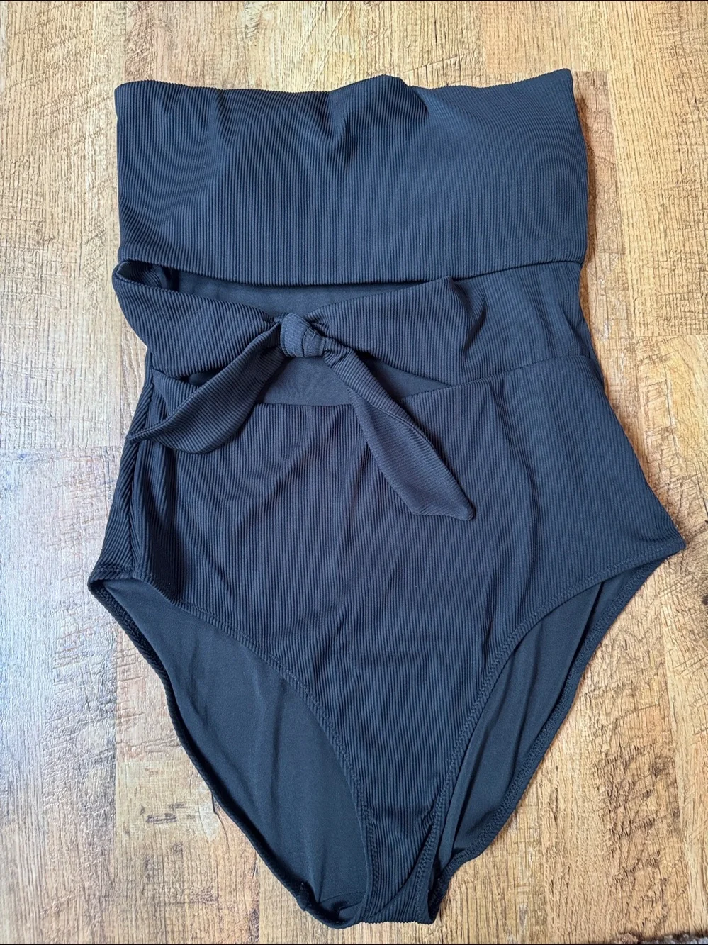 Aerie Black One-Piece Full Coverage Swimsuit Sz: L Long